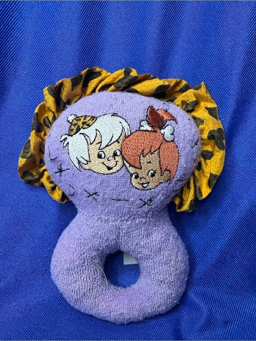Vintage 90s Applause Flintstones Pebbles Bamm Bamm Plush Baby Rattle SKU 60298
